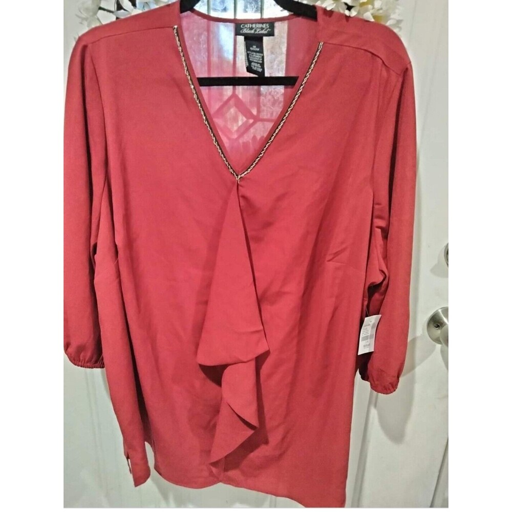 Catherine's Black Label Plus Size Women's Blouse 1X 18/20 Flowing Comfort